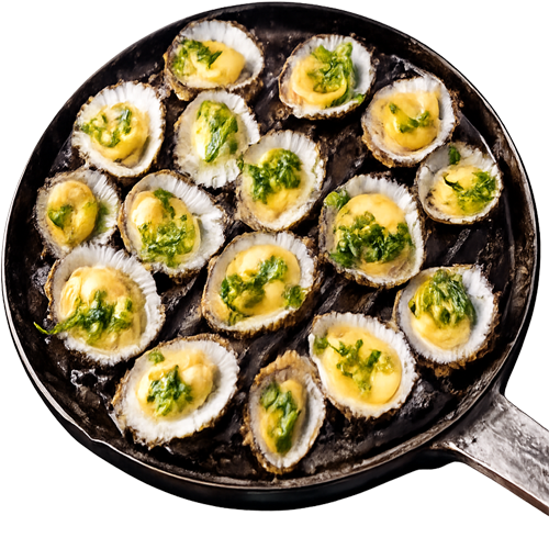 Lapas de lanzarote a la plancha con mojo verde